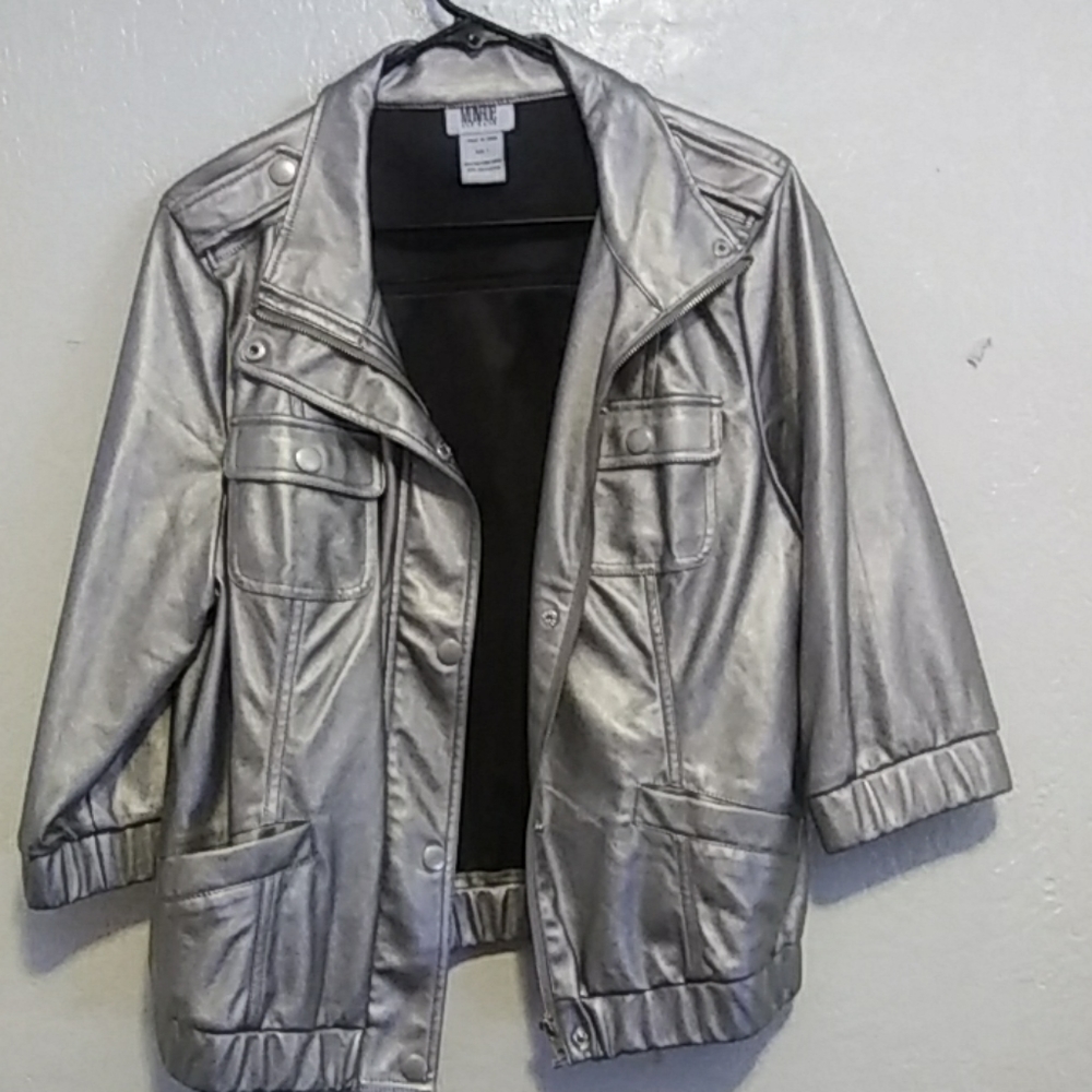 Polyester silver jacket